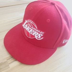 Red Lakers Snapback hat